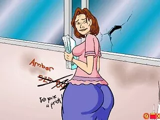 Dây dien vien nhat ban sex đeo trên cô gái-chơi nhau với một vành đai gà, đồ chơi